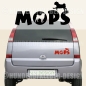 Preview: Mops Autoaufkleber Pug