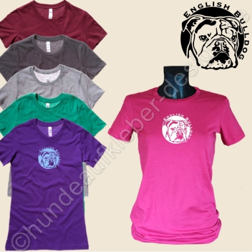 English Bulldog T-Shirts fuer Frauen