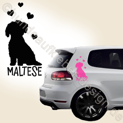 Auto Aufkleber Malteser Name Autoaufkleber Hund Hundeaufkleber Pfoten A4016