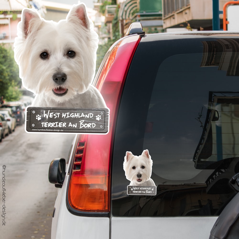 Hundeaufkleber Shop  West Highland Terrier an Bord Autoaufkleber