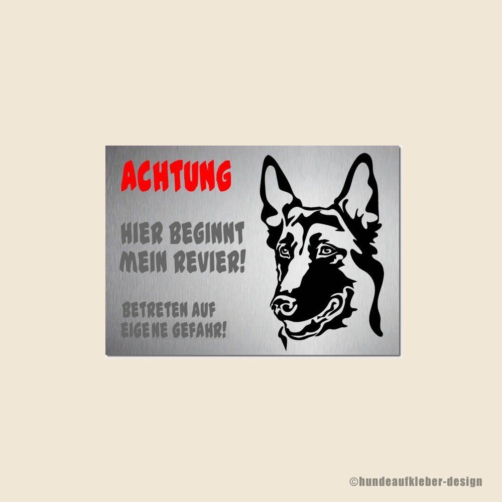 Hundeaufkleber Shop Hunde Warnschild Malinois